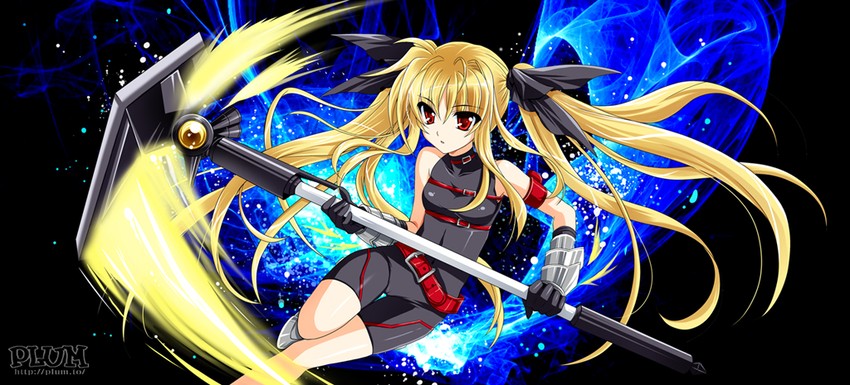 fate testarossa and bardiche (lyrical nanoha and 2 more) drawn by kanna_(plum)