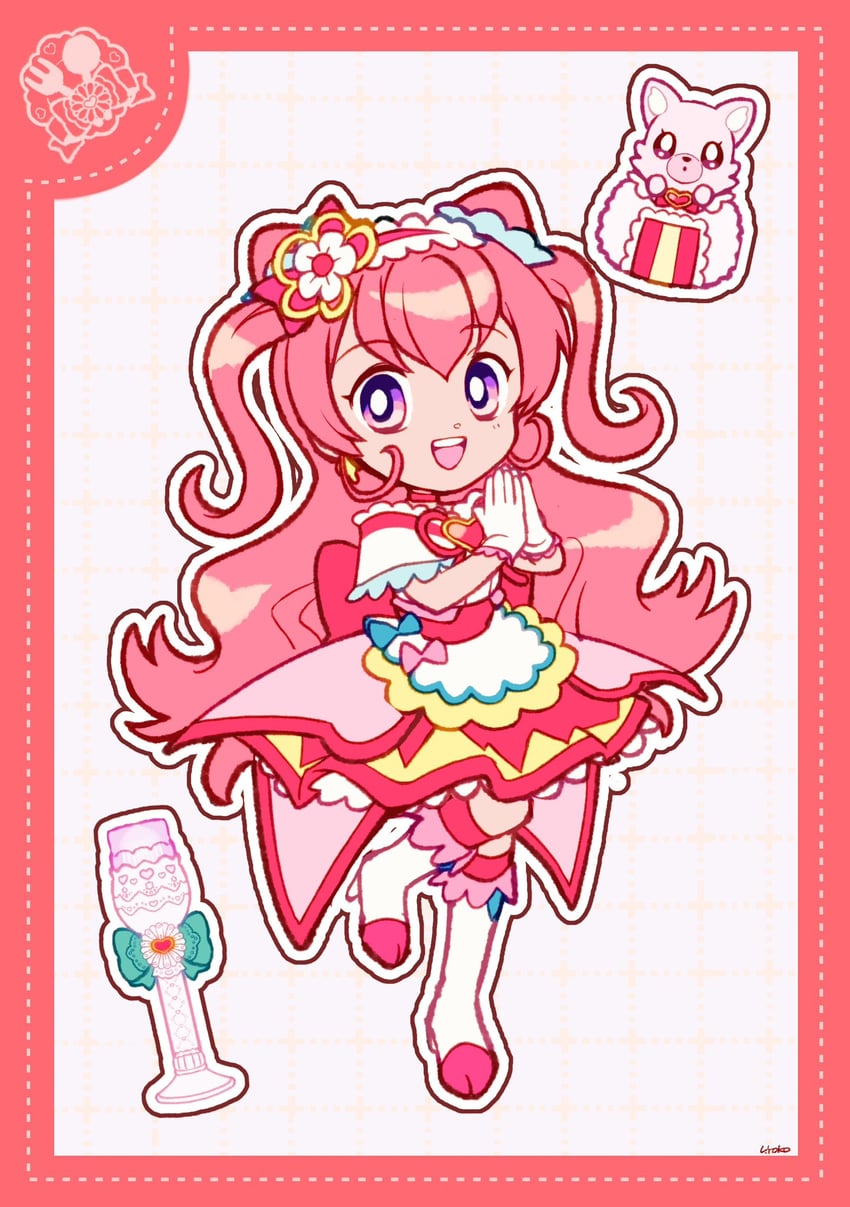 nagomi yui, cure precious, and kome-kome (precure and 1 more) drawn by uwded_207