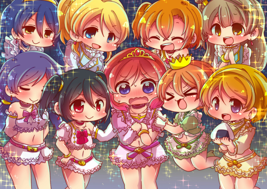 nishikino maki, tojo nozomi, sonoda umi, yazawa nico, ayase eli, and 4 more (love live! and 1 more) drawn by kizuchi_(oufupuu)