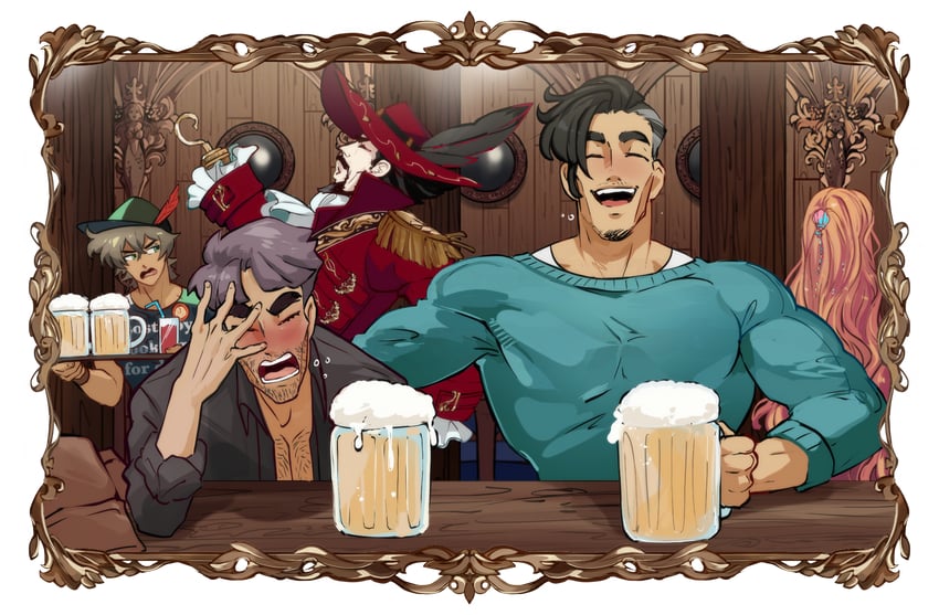 antonio satou, tim greyson, and robin hood (fairytale police hoe department) drawn by idoraad