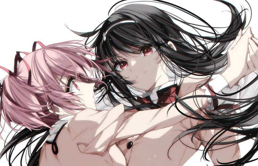 akemi homura and kaname madoka (mahou shoujo madoka magica and 1 more) drawn by misteor