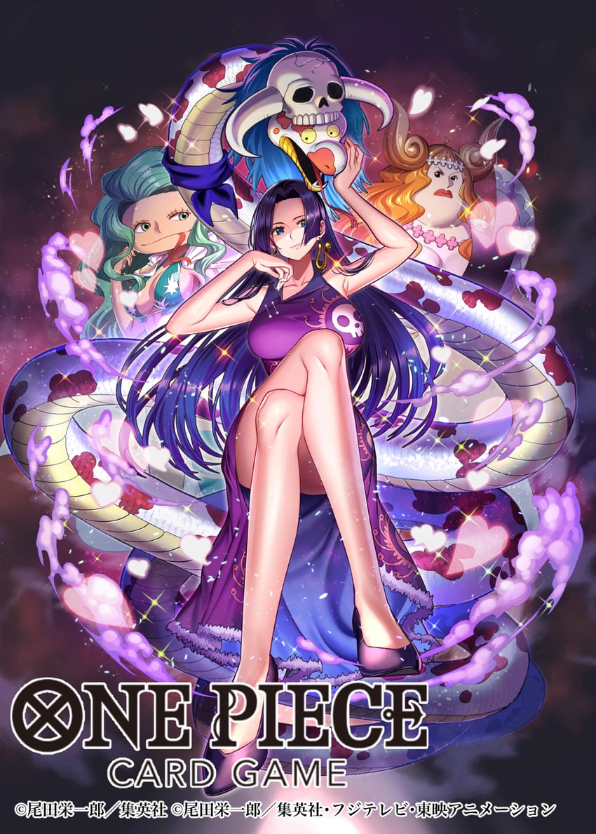 boa hancock, salome, boa sandersonia, and boa marigold (one piece) drawn by bashikou