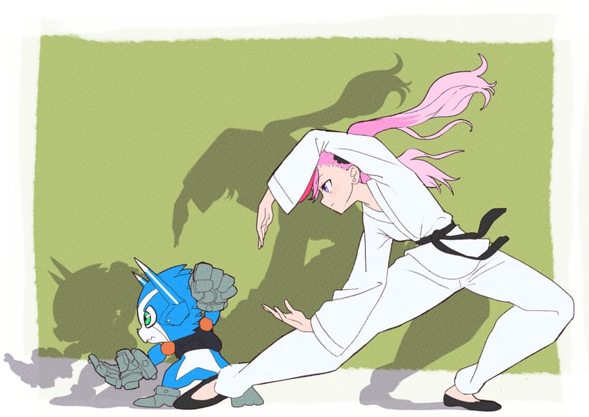 karan eri and dokamon (digimon and 1 more) drawn by muchipuritaro