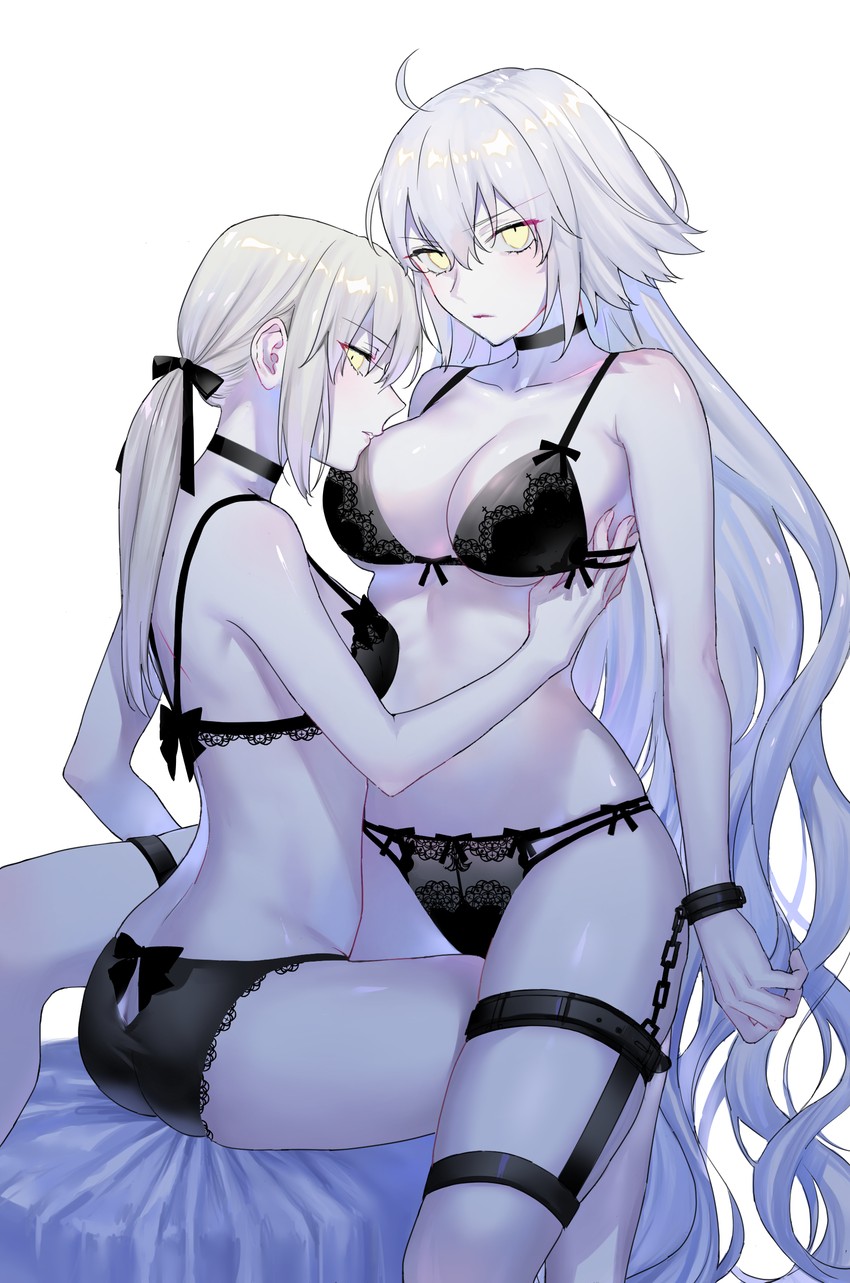 artoria pendragon, jeanne d'arc alter, and saber alter (fate and 1 more) drawn by nipi27