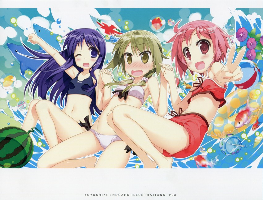 ichii yui, hinata yukari, and nonohara yuzuko (yuyushiki) drawn by fujima_takuya