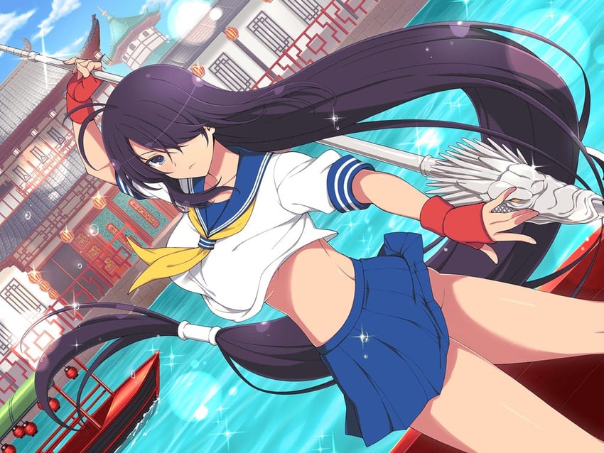 kan'u unchou (senran kagura and 2 more) drawn by yaegashi_nan
