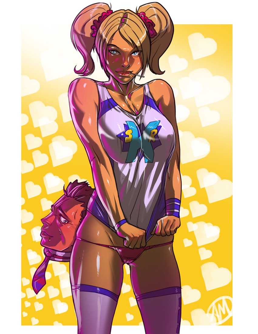 juliet starling and nick carlyle (lollipop chainsaw) drawn by ganassa