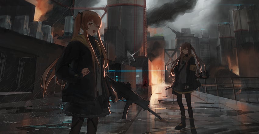 ump45 and ump9 (girls' frontline) drawn by jaaku_(ra_9rara)