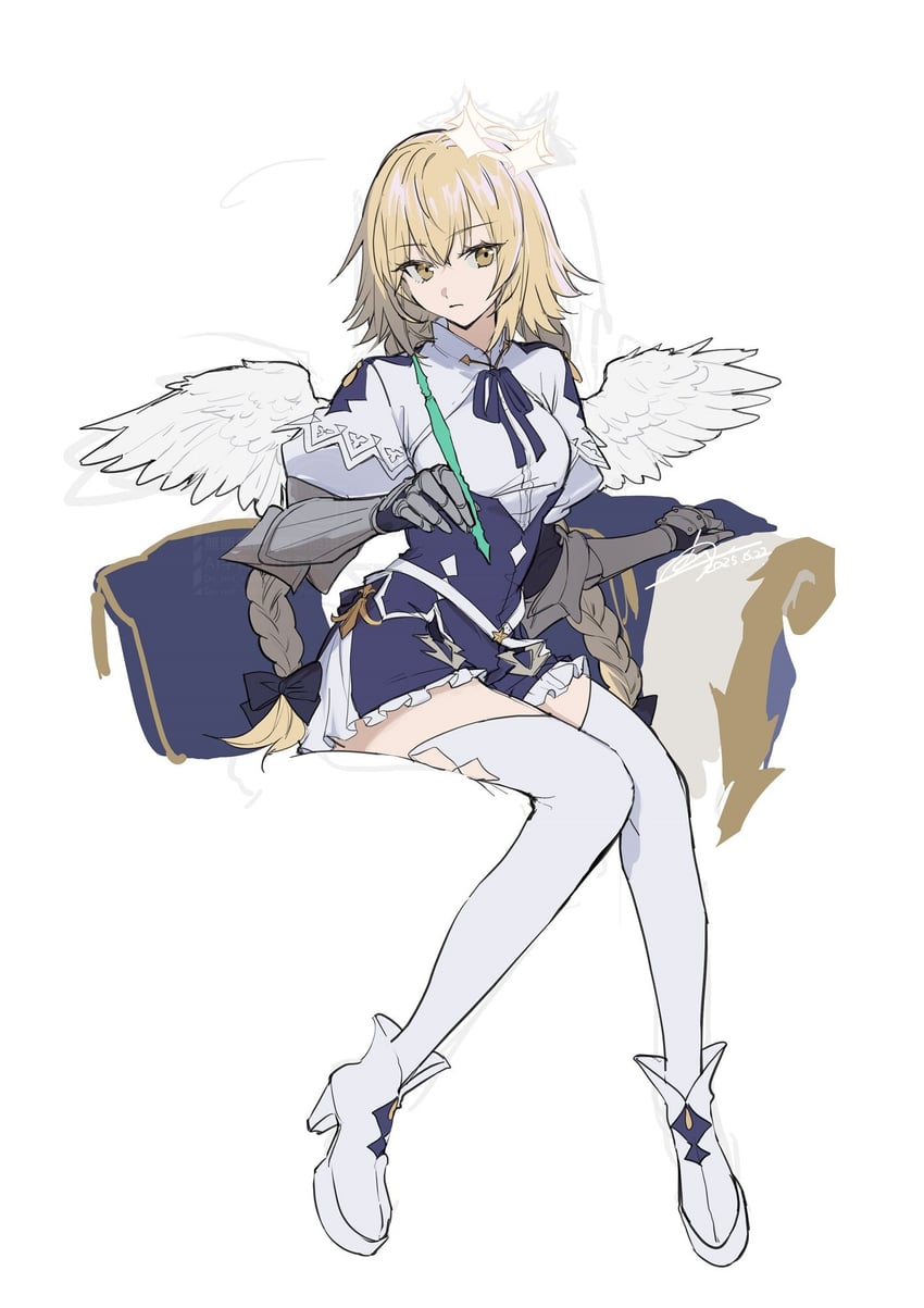jeanne d'arc and metatron jeanne (fate and 1 more) drawn by no-kan
