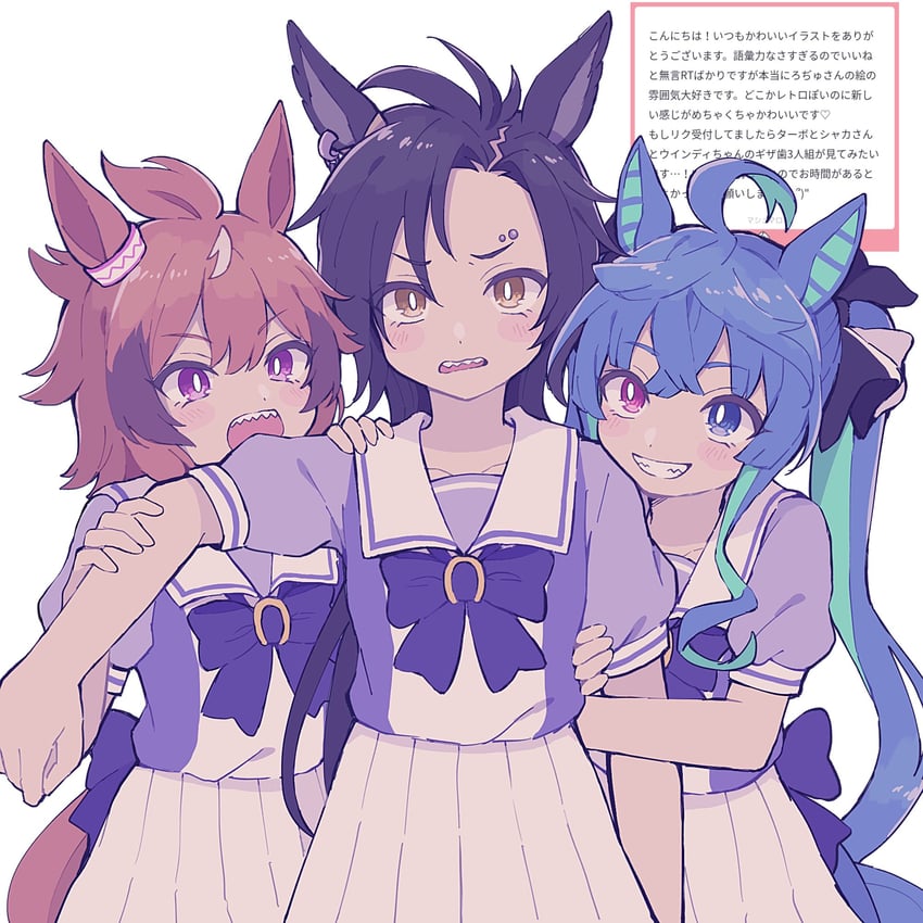 twin turbo, air shakur, and shinko windy (umamusume) drawn by rjsn