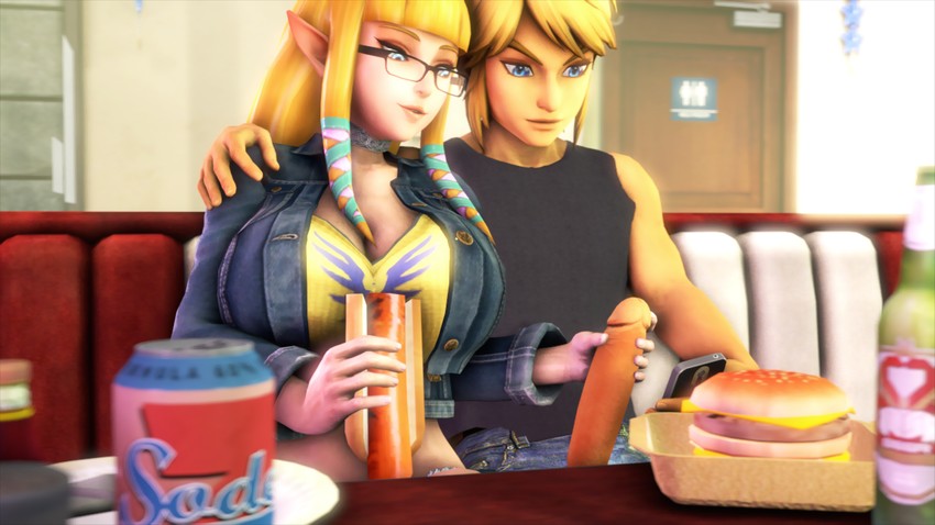 link and princess zelda (the legend of zelda and 2 more) drawn by jujala