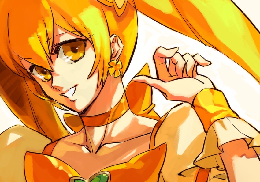 myoudouin itsuki and cure sunshine (precure and 1 more) drawn by kannazuki_yuu