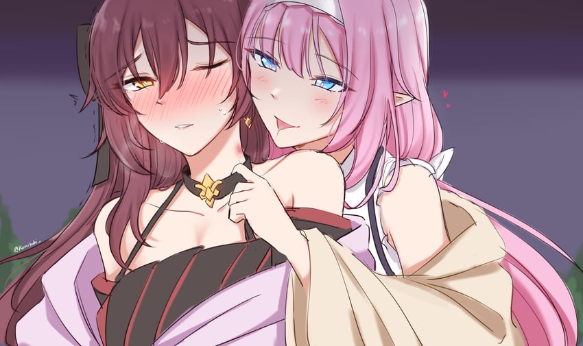elysia and eden (honkai and 1 more) drawn by komitaki