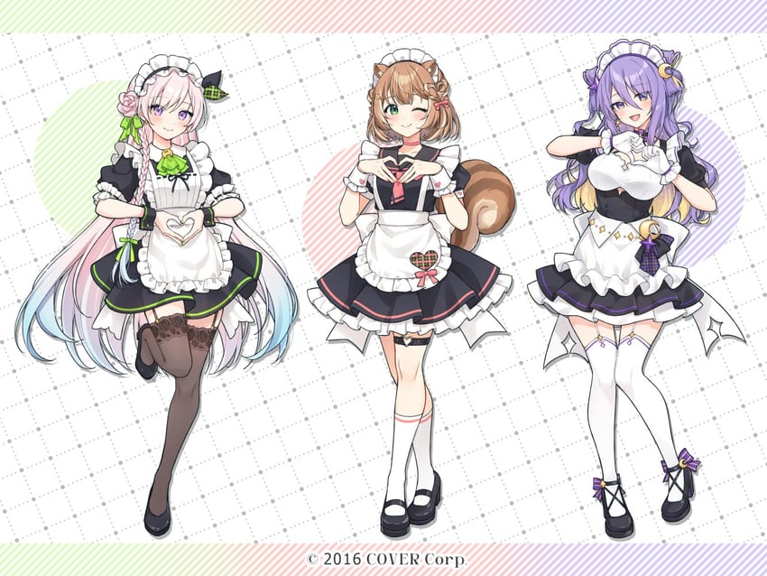moona hoshinova, ayunda risu, and airani iofifteen (hololive and 1 more) drawn by puunyannyan