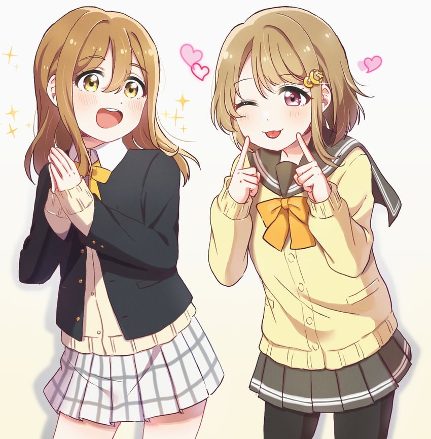 kunikida hanamaru and nakasu kasumi (love live! and 2 more) drawn by yoon_(yoon_lovelive)