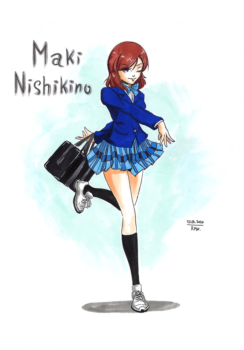 nishikino maki (love live! and 1 more) drawn by rumiak