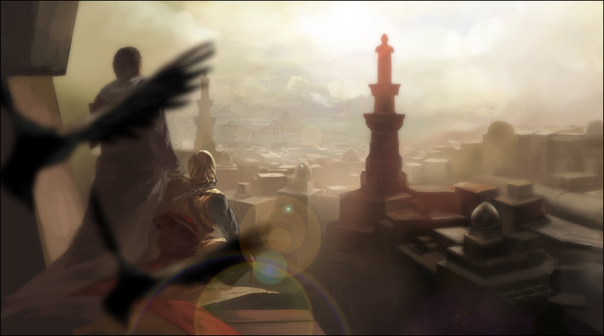 altair ibn la-ahad and malik al-sayf (assassin's creed) drawn by godforget