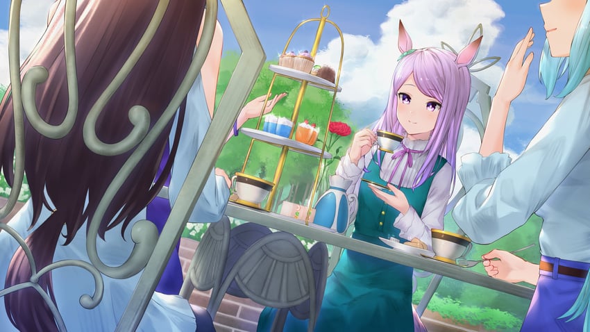 mejiro mcqueen, mejiro ardan, and mejiro dober (umamusume) drawn by sasahara_kugui