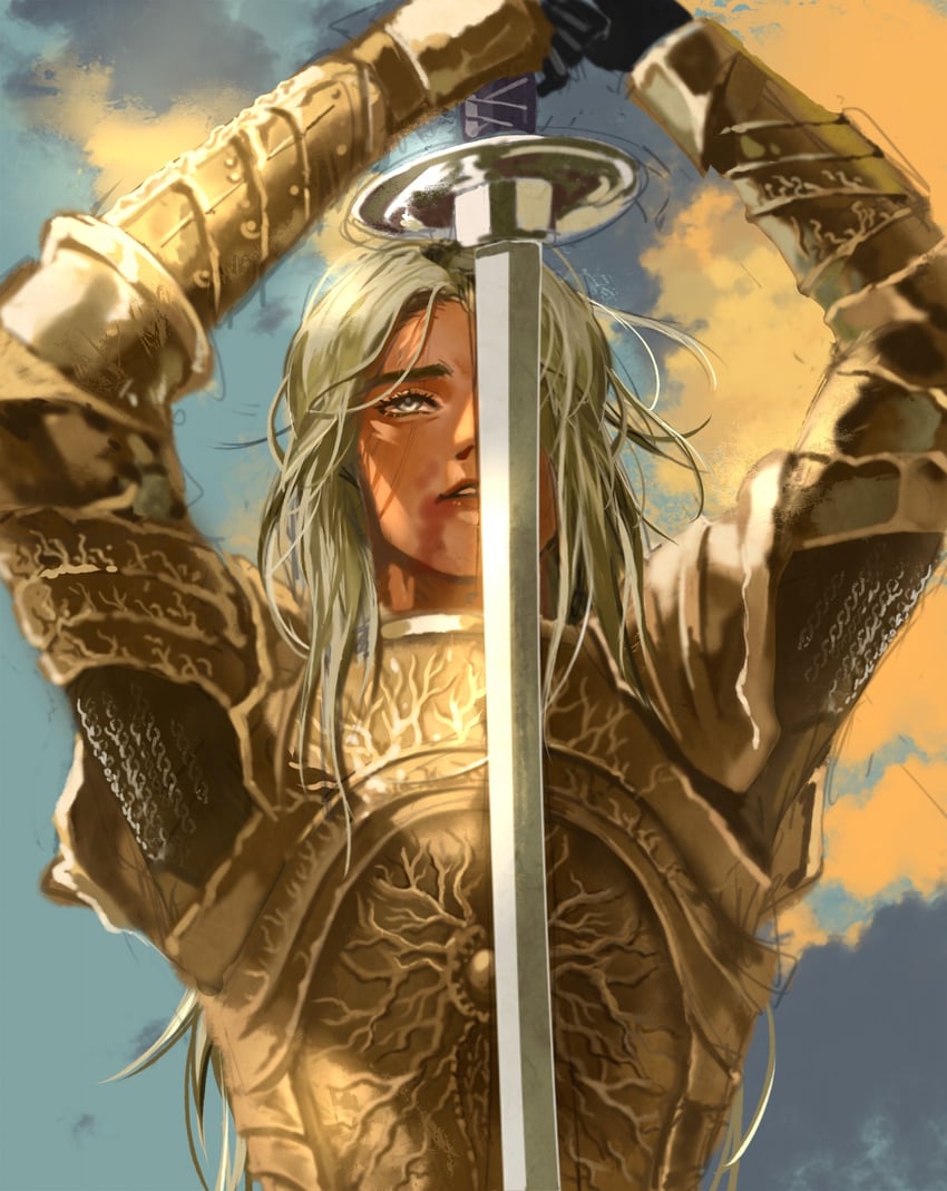 crucible knight and executor (elden ring and 1 more) drawn by yujia0412