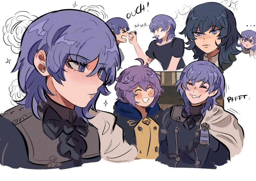 female byleth, bernadetta von varley, and yuri leclerc (fire emblem and 1 more) drawn by funyanrinpa