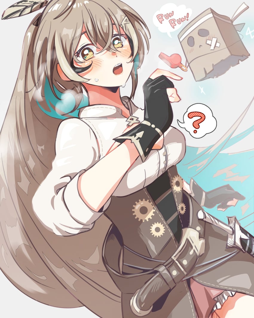 nanashi mumei and friend (hololive and 1 more) drawn by iris_(tb33064667)