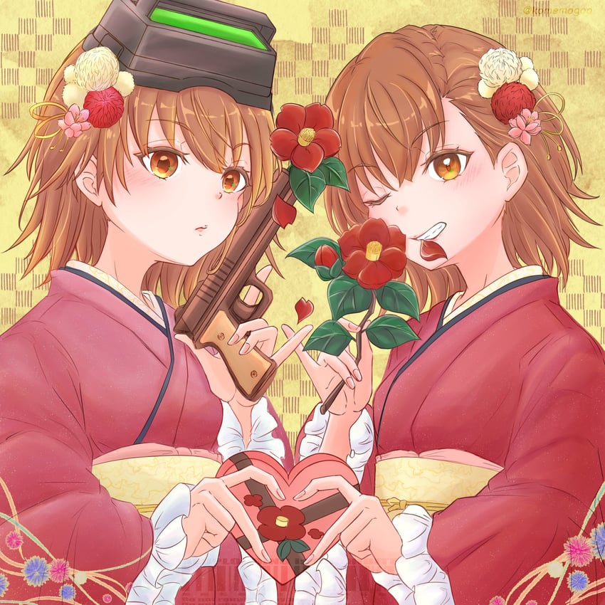 misaka mikoto and misaka imouto (toaru majutsu no index and 1 more) drawn by komemogoo