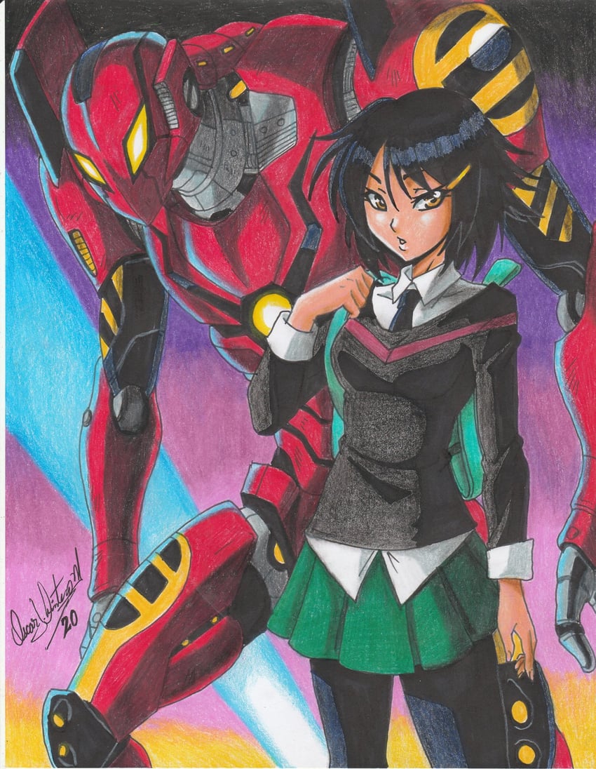 peni parker and sp//dr (marvel and 2 more) drawn by ravernclouk