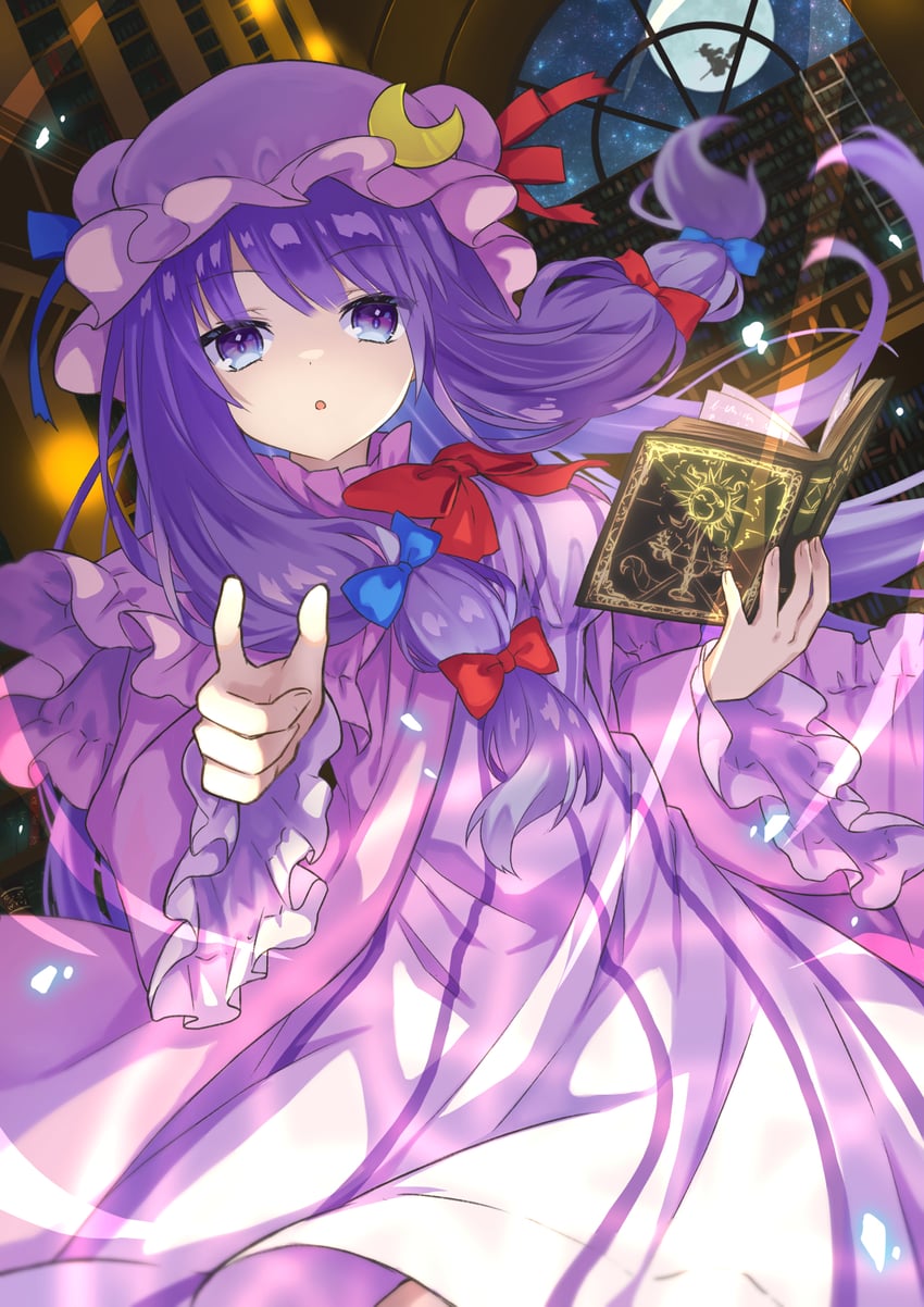 kirisame marisa and patchouli knowledge (touhou) drawn by ahase_hino