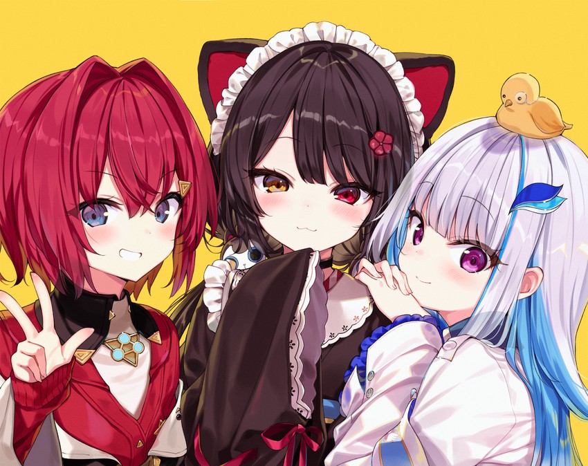 lize helesta, ange katrina, inui toko, and sebastian piyodore (nijisanji) drawn by shnva