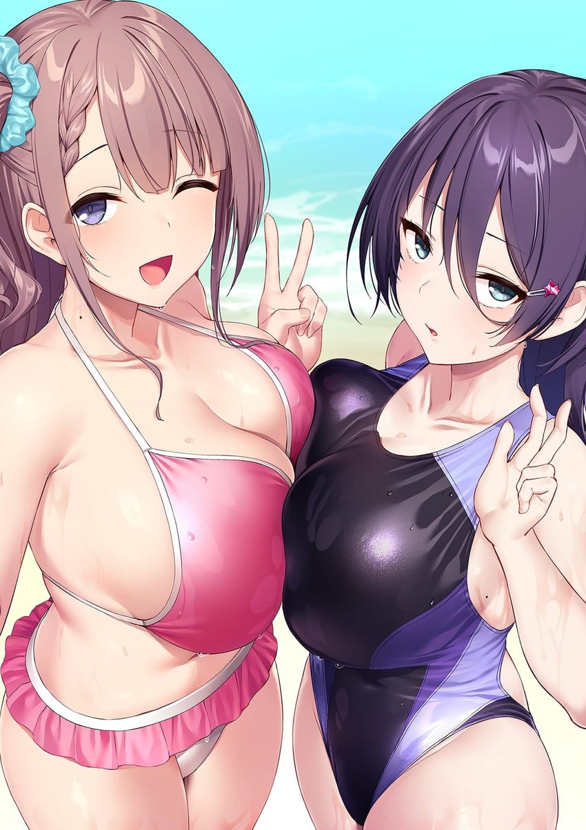 asaba ibuki and shirosaki koharu (original) drawn by satou_kuuki