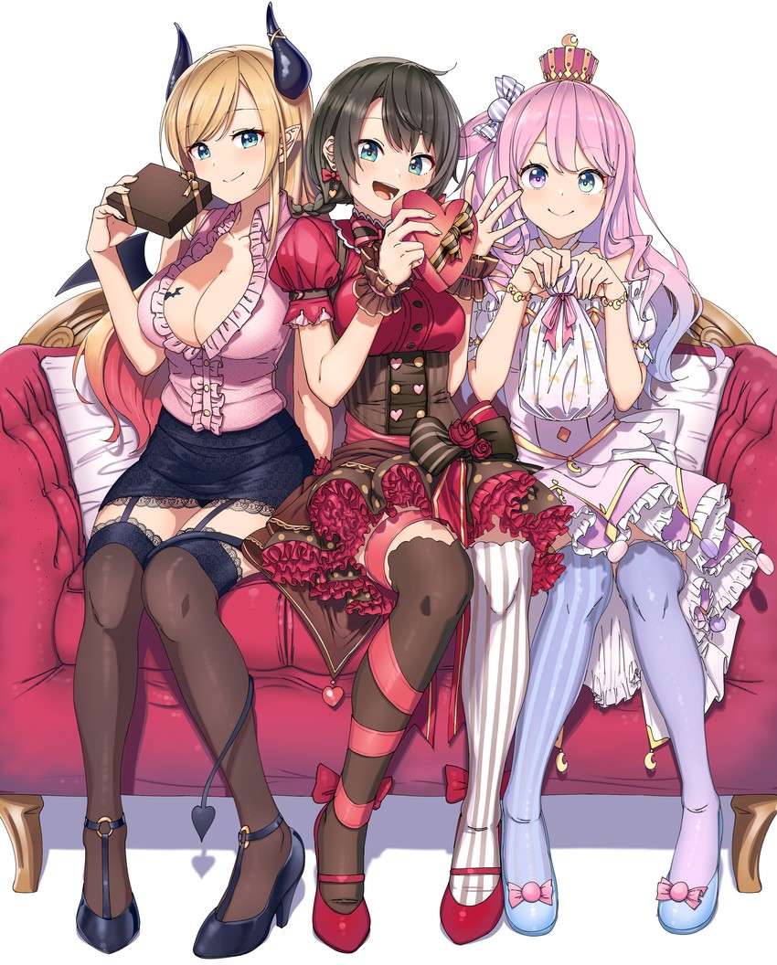 oozora subaru, himemori luna, and yuzuki choco (hololive) drawn by shinomu_(cinomoon)