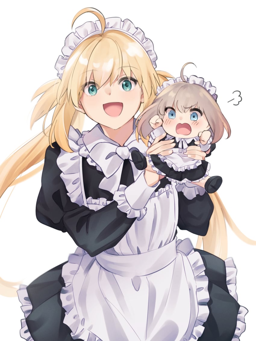 artoria pendragon, artoria caster, and oberon (fate and 1 more) drawn by sausu_hitori