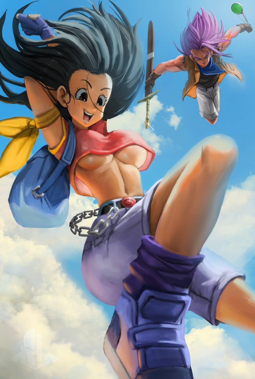 trunks and pan (dragon ball and 1 more) drawn by elite_nappa and  novasayajingoku | Danbooru