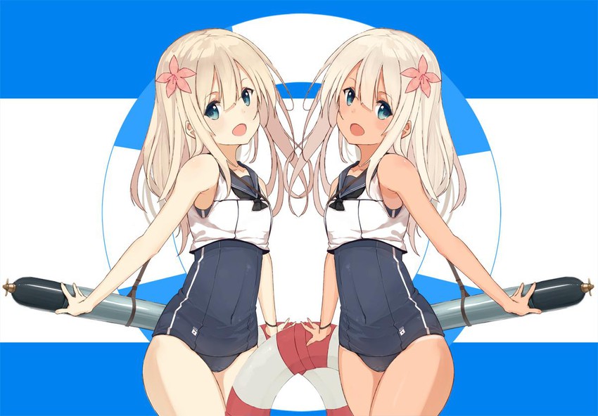 ro-500 and u-511 (kantai collection) drawn by shingo.