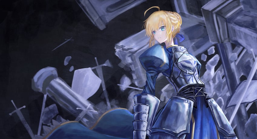 artoria pendragon and saber (fate and 1 more) drawn by shitodo_mi