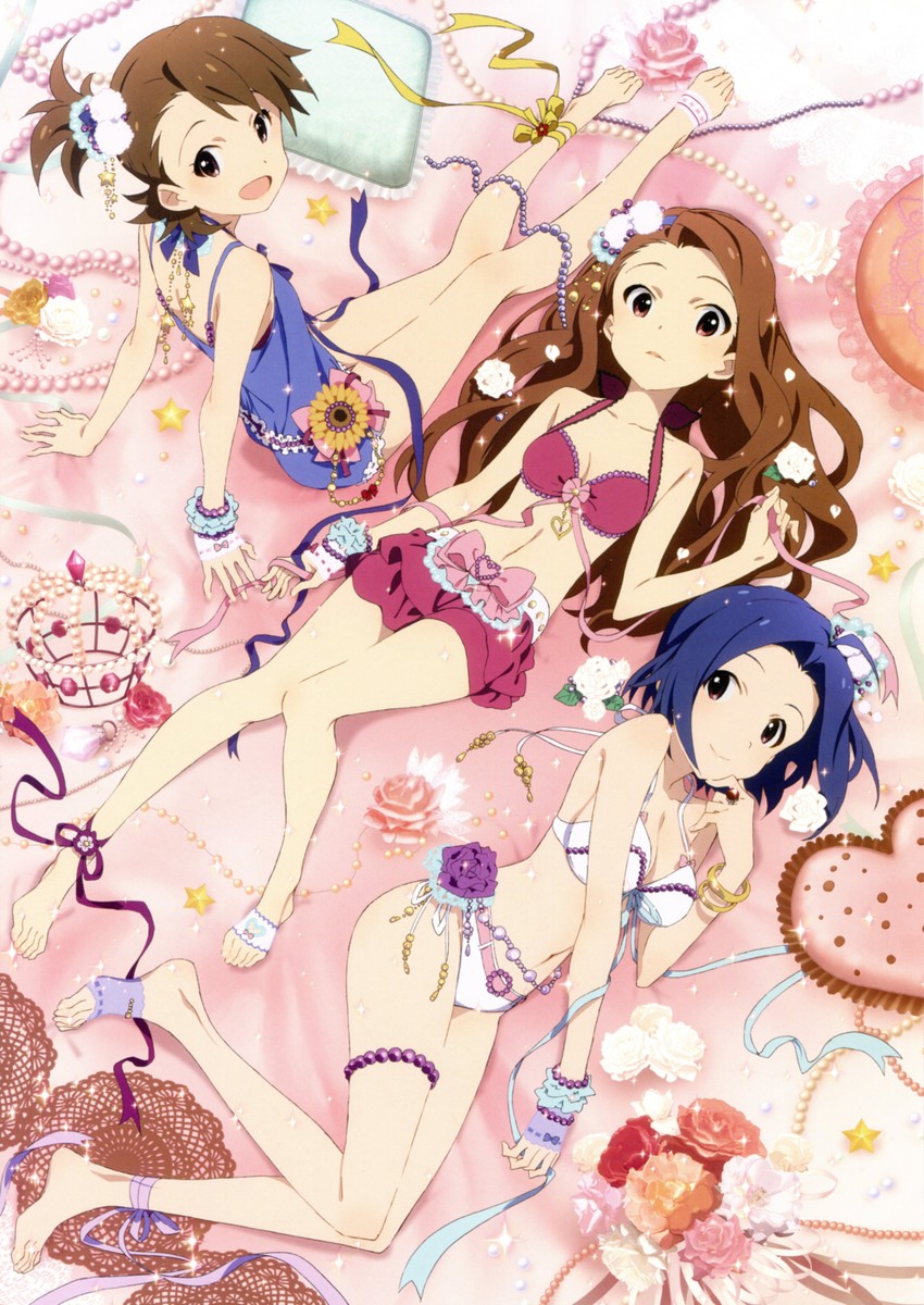 minase iori, miura azusa, and futami ami (idolmaster) drawn by iizuka_haruko