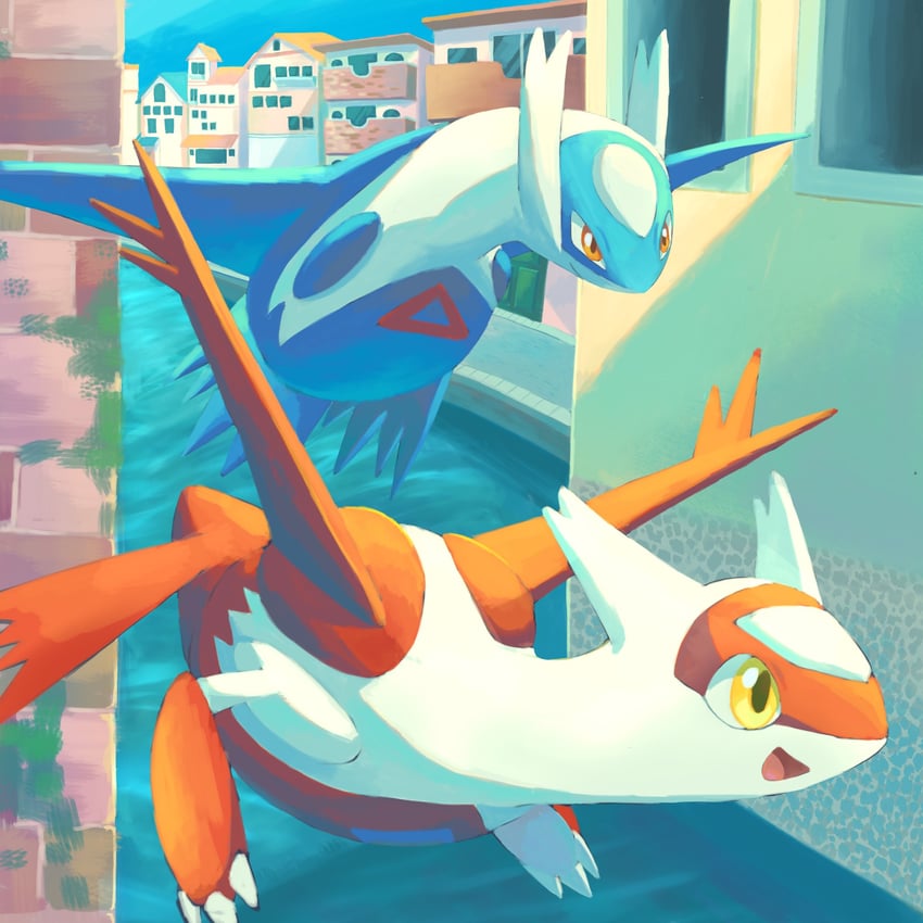 latias and latios (pokemon and 1 more) drawn by keruasu0629