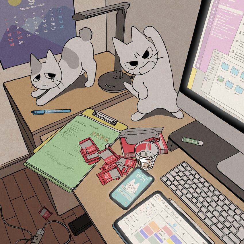 shikaru neko and ureu neko (shikaru neko) drawn by mojacookie