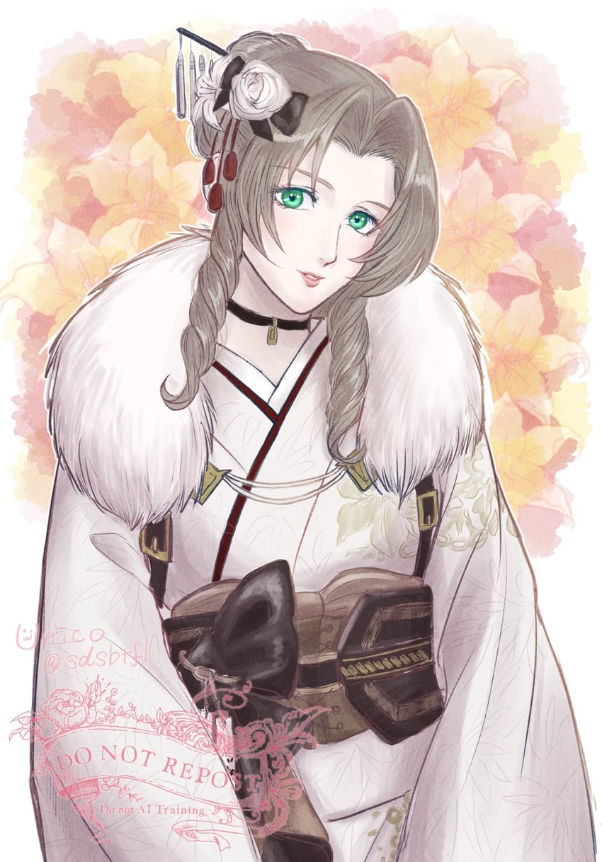 aerith gainsborough (final fantasy and 2 more) drawn by sdsbtfl