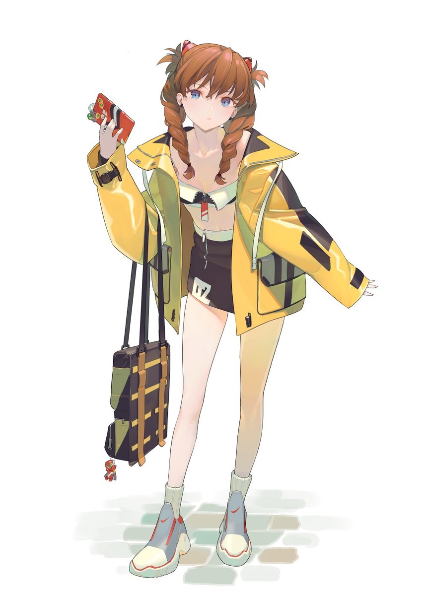 souryuu asuka langley and eva 02 (neon genesis evangelion) drawn by timbougami