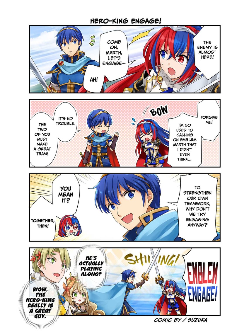 female alear, marth, celine, and alfred (fire emblem and 3 more)