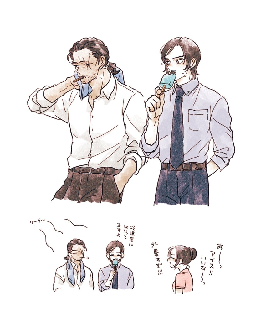 morofushi takaaki, uehara yui, and yamato kansuke (meitantei conan) drawn by nanteiiyoru