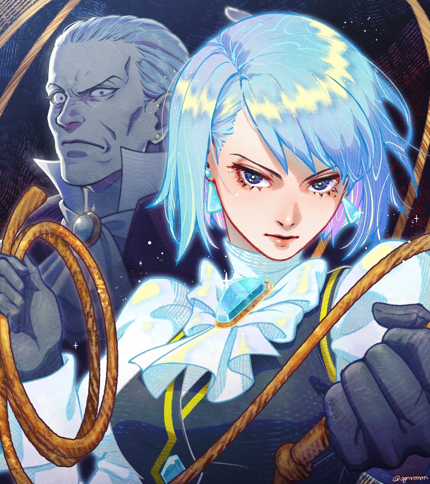franziska von karma and manfred von karma (ace attorney and 1 more) drawn by hasekou_g
