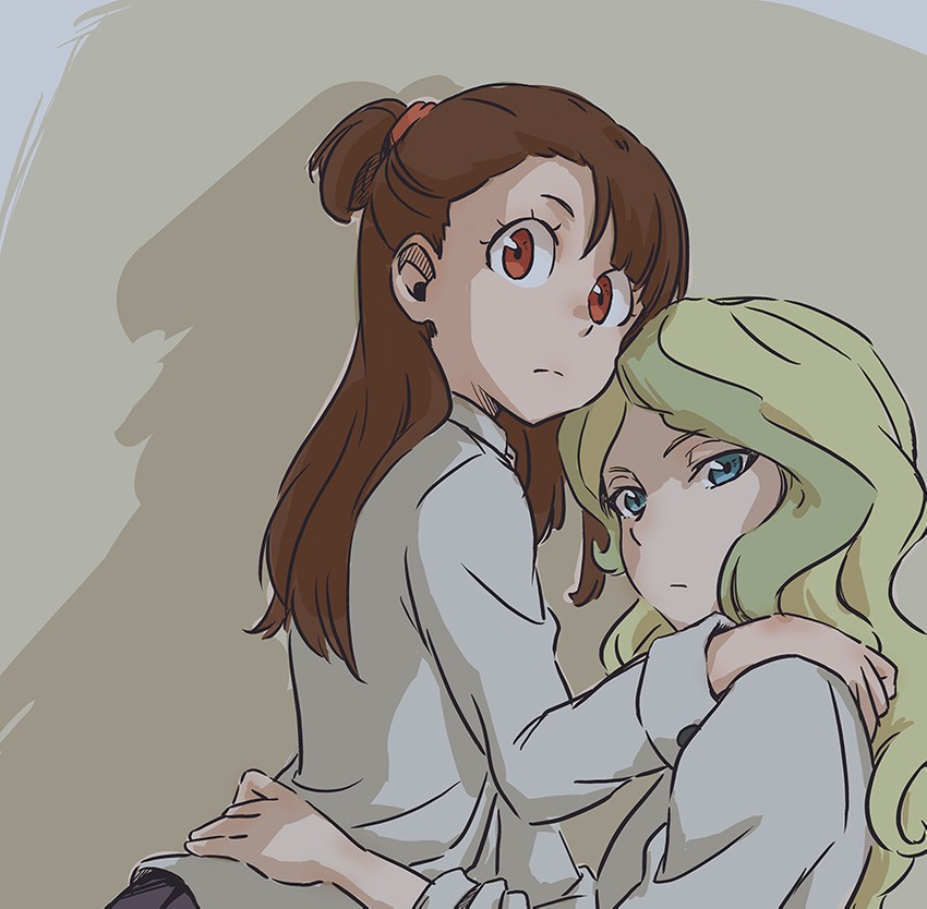 kagari atsuko and diana cavendish (little witch academia) drawn by tonton_(mathcaca24)