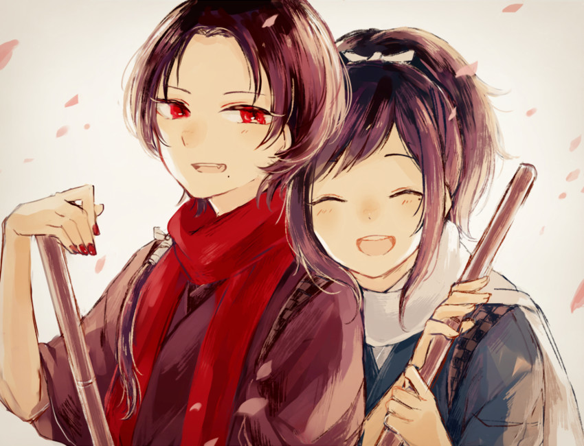 kashuu kiyomitsu and yamato-no-kami yasusada (touken ranbu) drawn by potamochi