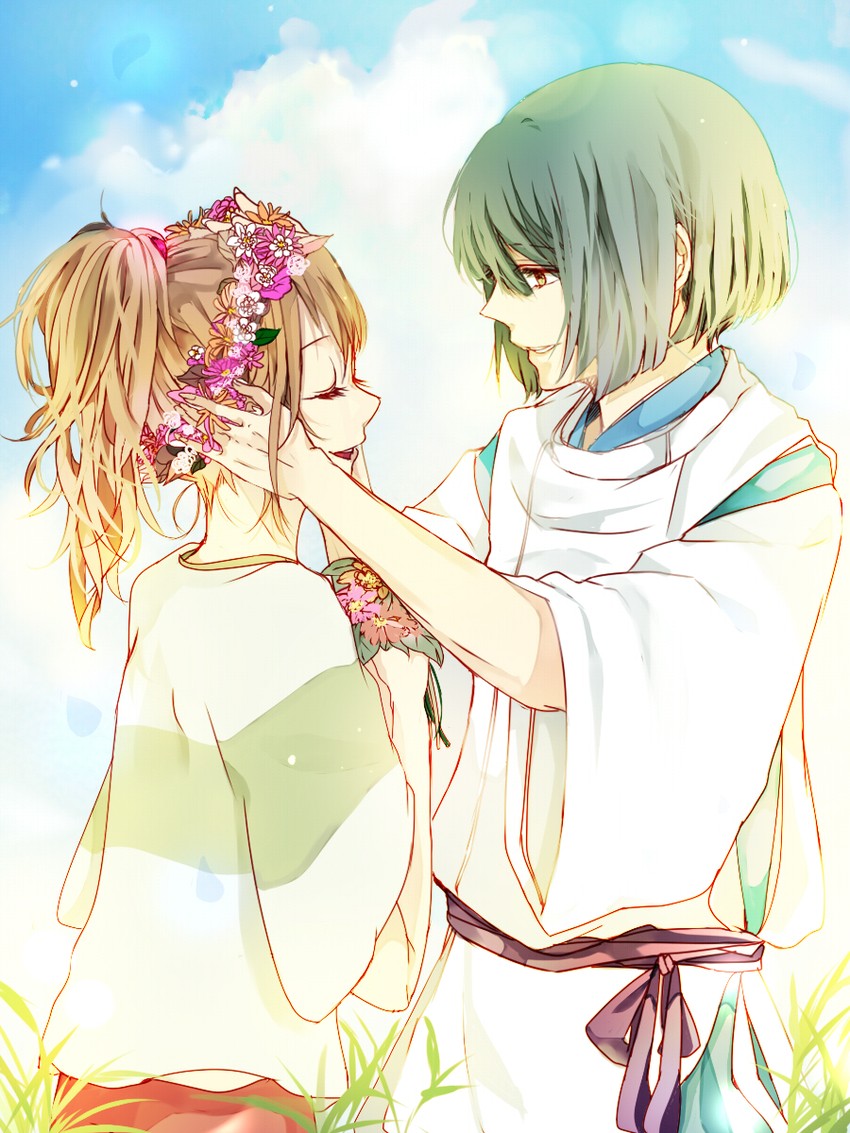 ogino chihiro and haku (sen to chihiro no kamikakushi) drawn by kona66