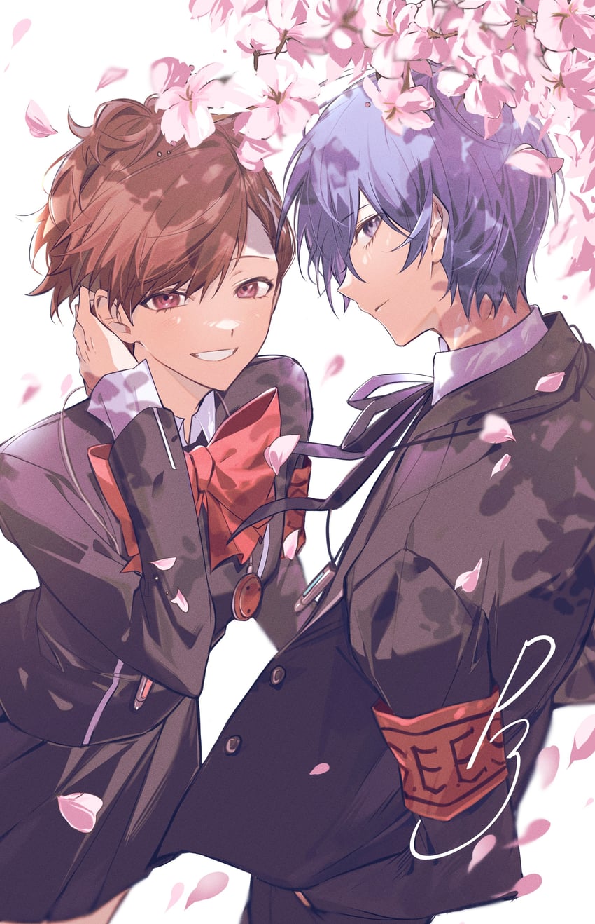 yuuki makoto and shiomi kotone (persona and 1 more) drawn by mnce_o