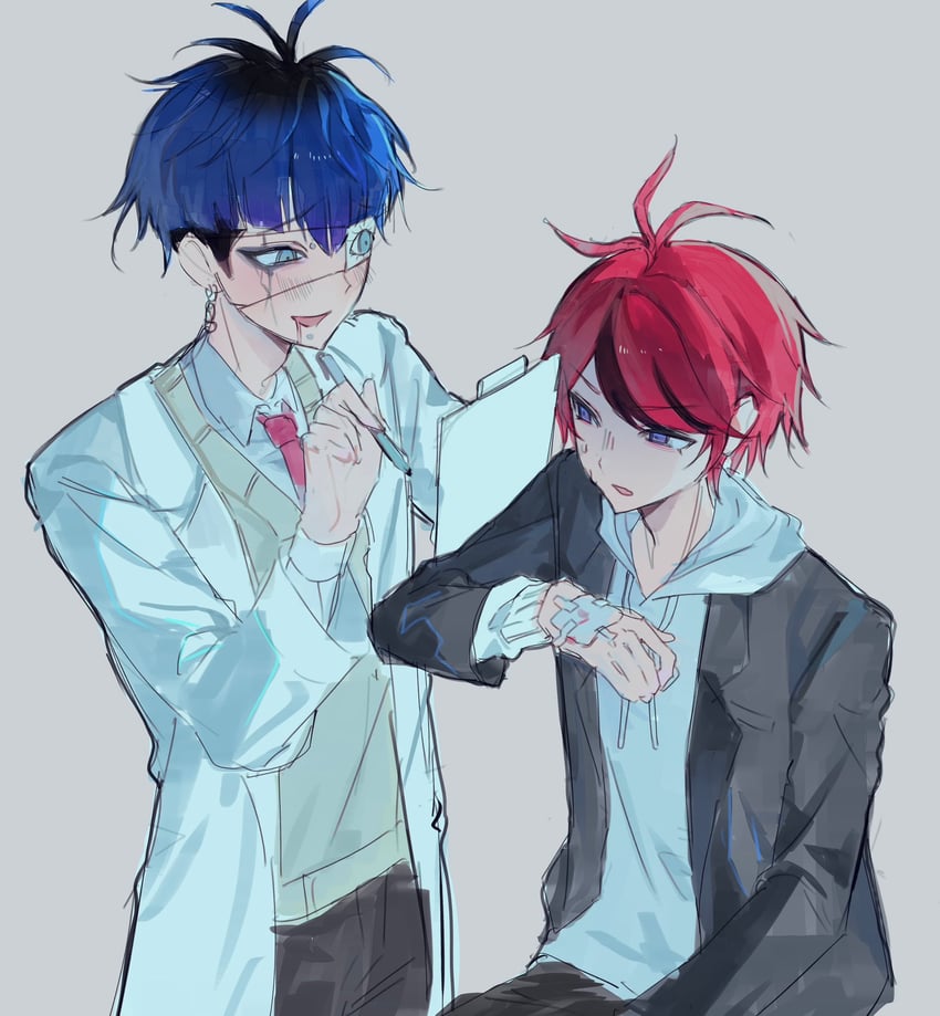sumino takumi and omokage yugamu (the hundred line -last defense academy-) drawn by ooomaae