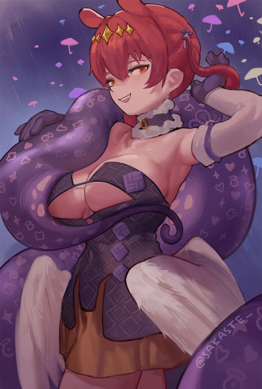 houshou marine and ninomae ina'nis (hololive and 1 more) drawn by sakaste