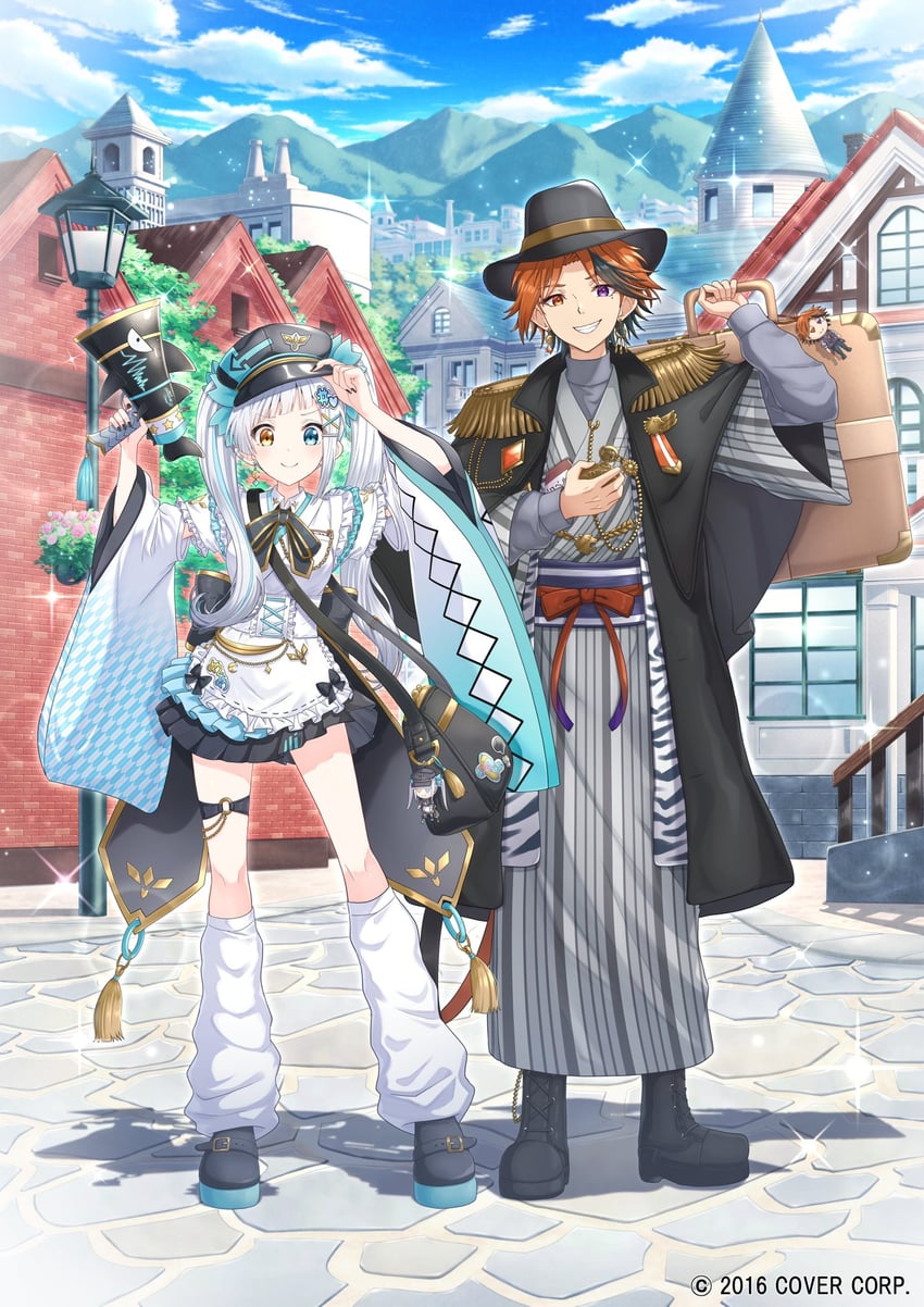 kagura mea and yukoku roberu (holostars and 1 more) drawn by itogari